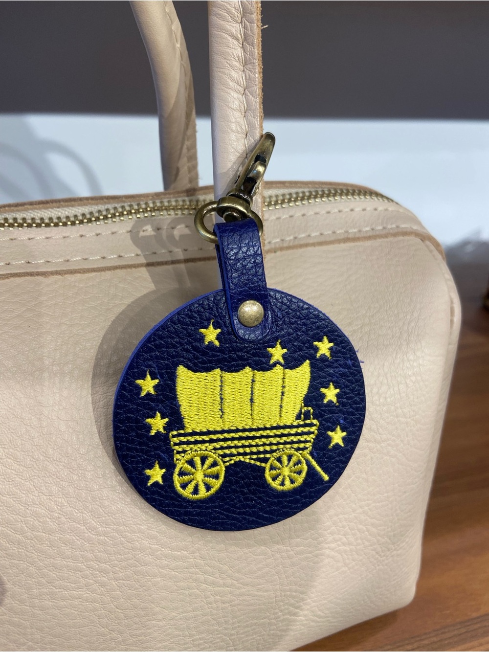 Portland Leather Cobalt Blue Wagon Train Charm Bag Accent - NEW